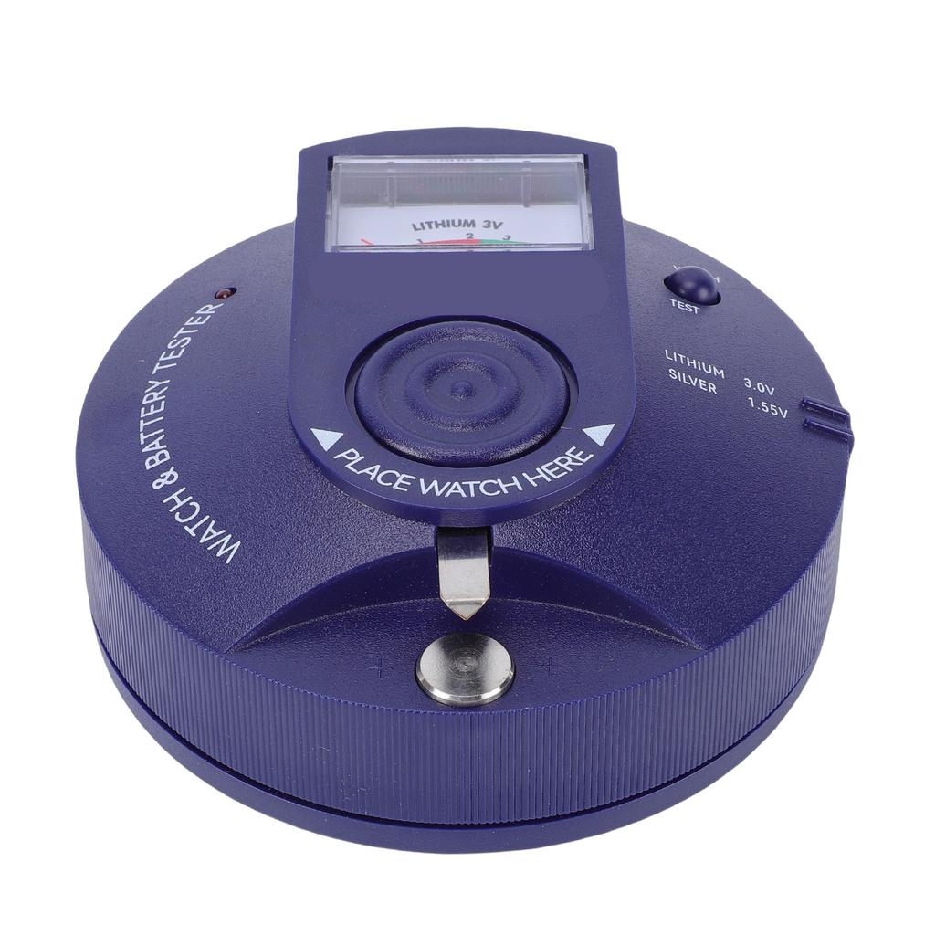 Circular Type Watch Battery Pulse Tester Button Cell Battery Analyzer with Indicator Light Sound Alarm for Watchmaker