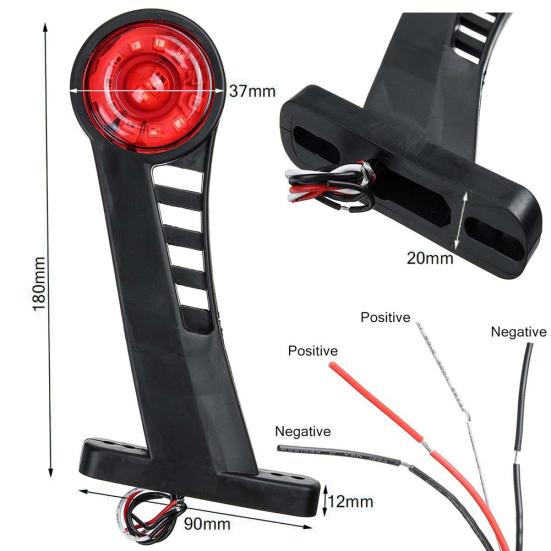 2ks Automobilový přívěs Autobus Nákladní vozidlo Boční obrysová světla Kontrolka Výstražný signál Zadní světlo