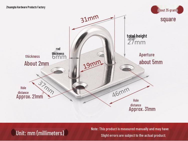 Stainless Steel U-Shaped Hanging Hook for Ceiling, Balcony, Plants, Sandbags, Fans, Clothes