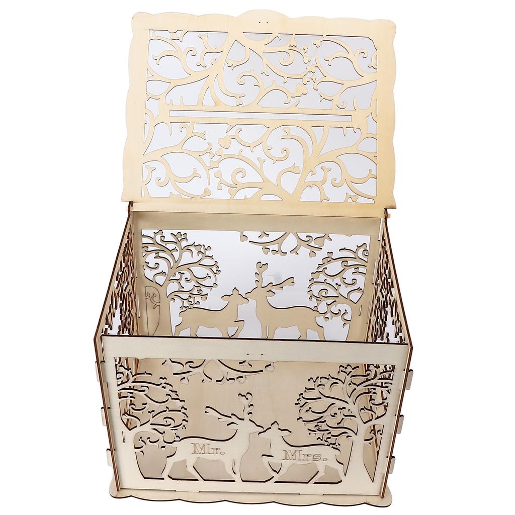 Grußkartenbox DIY Holz Paar Hirsch Hochzeitskartenetui Gästebuchbox Dekorationsbox