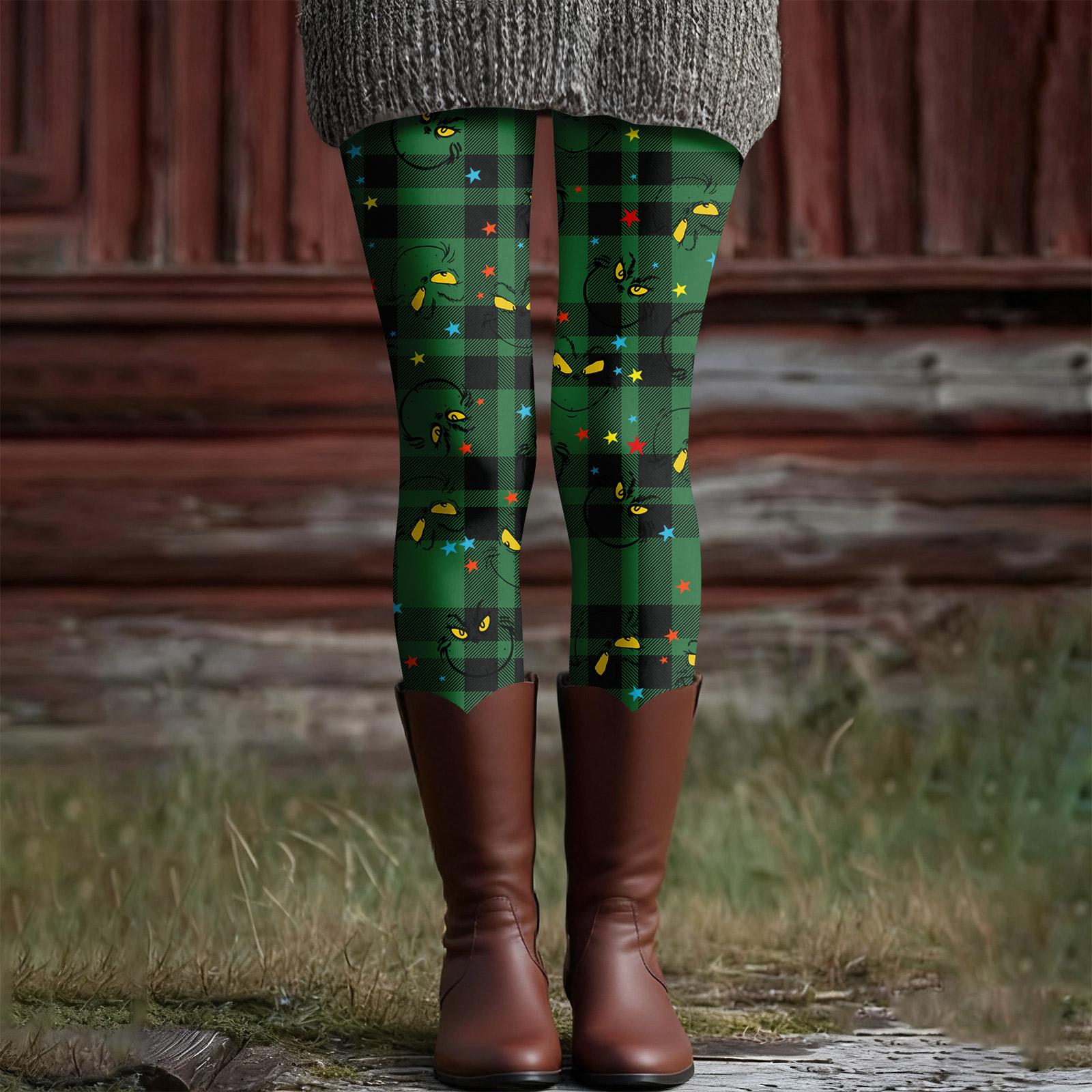 

Женские повседневные модные уличные рождественские облегающие эластичные брюки для йоги, укороченные брюки L