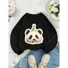 European sizes Crewneck Sweatshirt for Kids Featuring a Panda Wearing a Party Hat And Surrounded by Confetti.   Perfect for Sports And Casual Outings