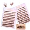 Brown Lashes New Type 10 Rows Glue Free Lashes Easy Application Eyelashes Reusable Lash Clusters with No Glue Needed