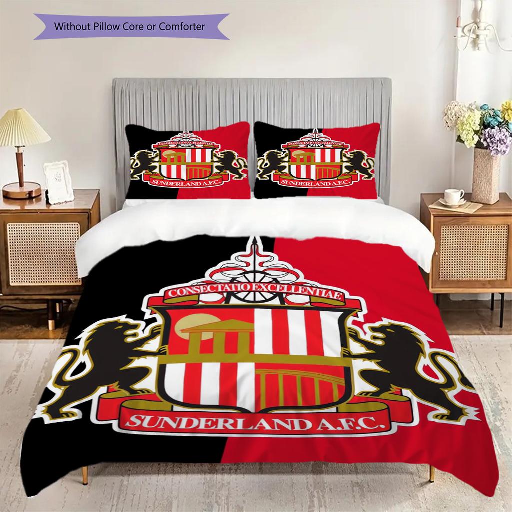 Sunderland Afc Emblem Display Bedding (1 * duvet cover + 2 * pillowcase, without core) 2D Flat Christmas birthday gift Bedding set