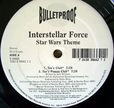 12inch Record INTERSTELLAR FORCE - Star Wars Theme Y38662 Bulletproof 1999 US Dance & Electronica Used
