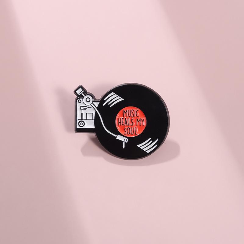 Colorful Vinyl Unique Record Metal Pin Creative Brooch Fashionable Accessory Everyone For