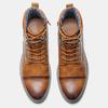 Plus Size Men's High-Top Leather Workwear Ankle Boots - US Size Fashion Martin Boots