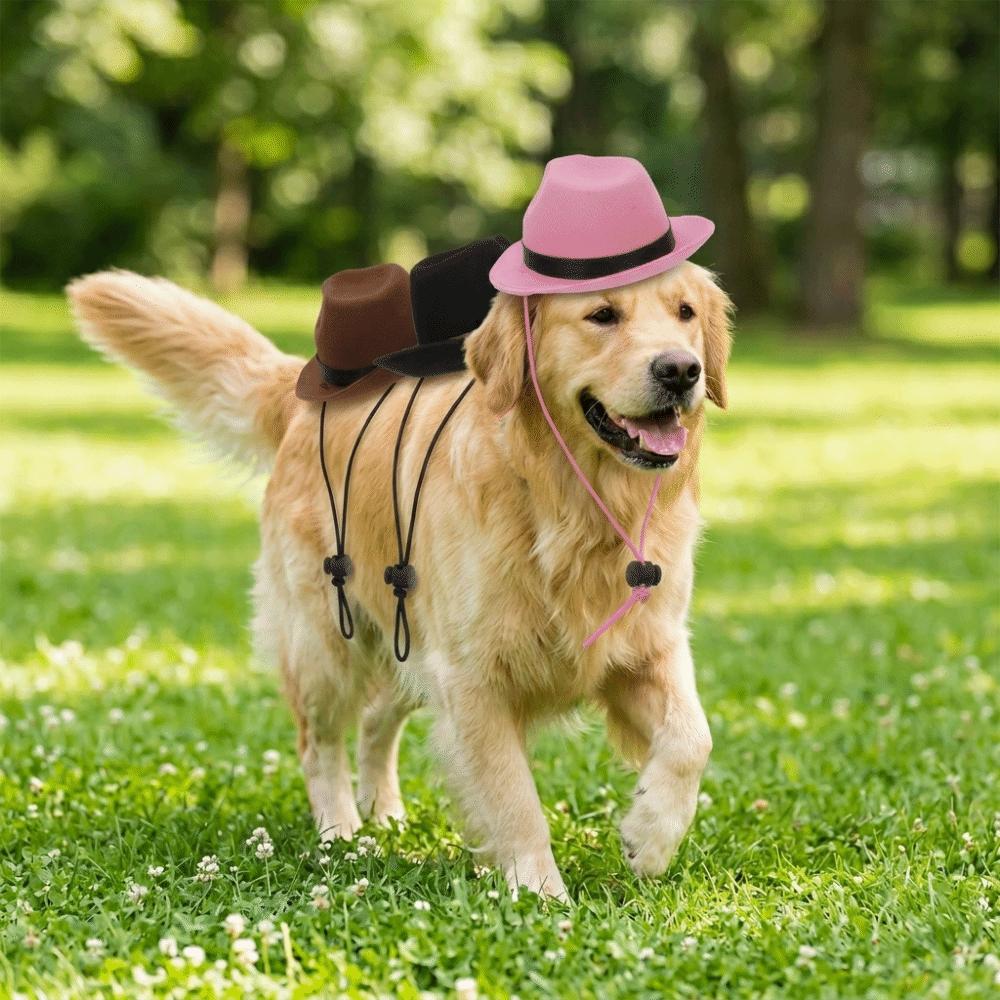 Mini Size Dog Cowboy Hat Soft Texture Pet Headwear Cute Look Pet Cowboy Hat  Photo Prop коричневый