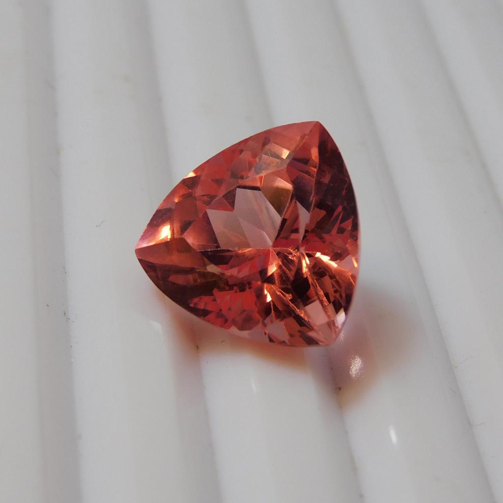 12.20 Carat Padparadscha Sapphire Trillion Cut Natural Loose Gemstones