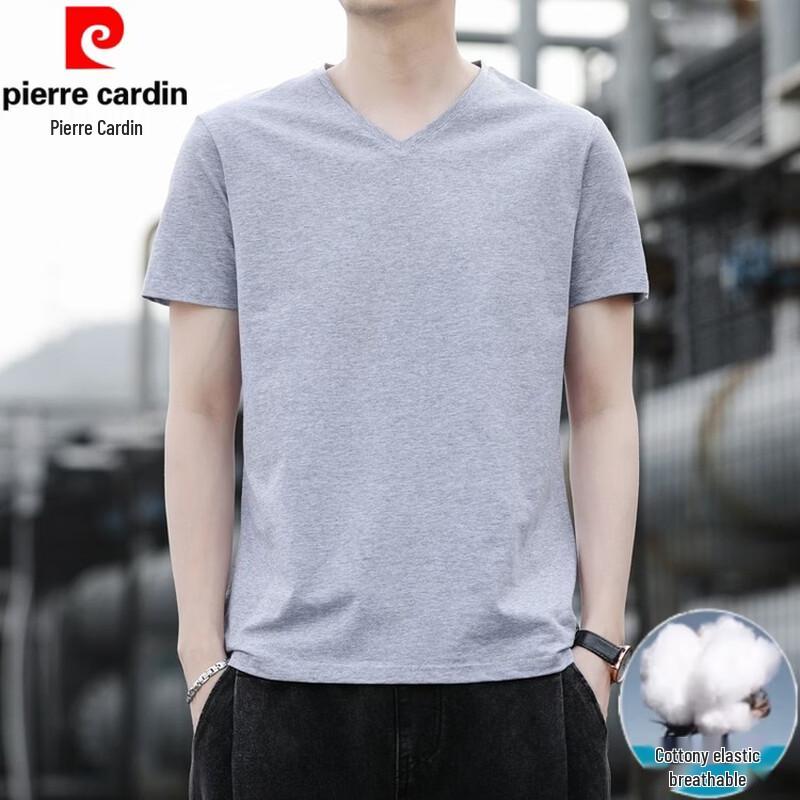 Pierre Cardin Men s V-Neck Cotton Blend Short Sleeve T-Shirt 2XL 1990₽