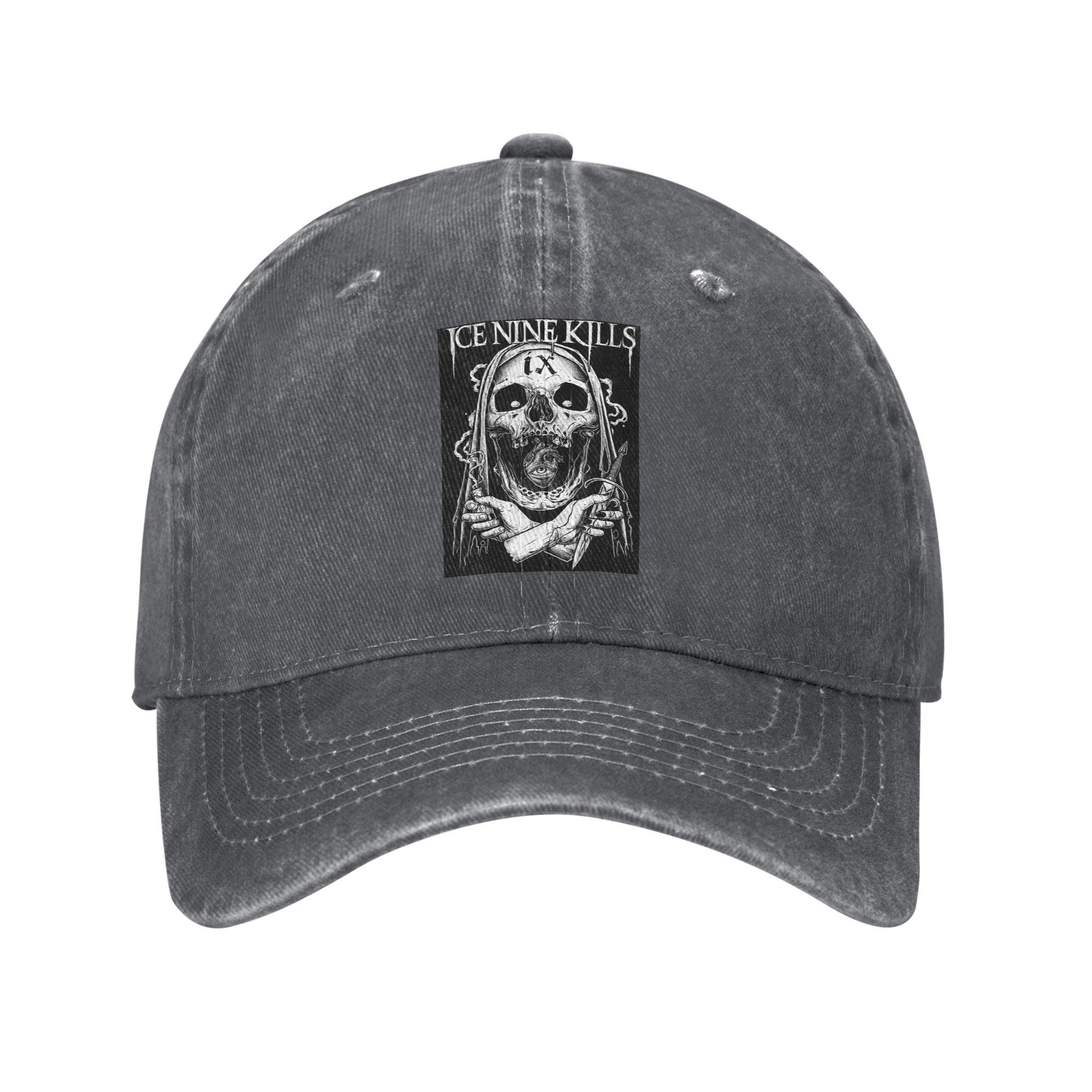 Michele Nolli Ice Nine Kills Washed Denim Cap Casual Baseball Caps Adjustable Hat Summer Unisex Baseball Hats One Size