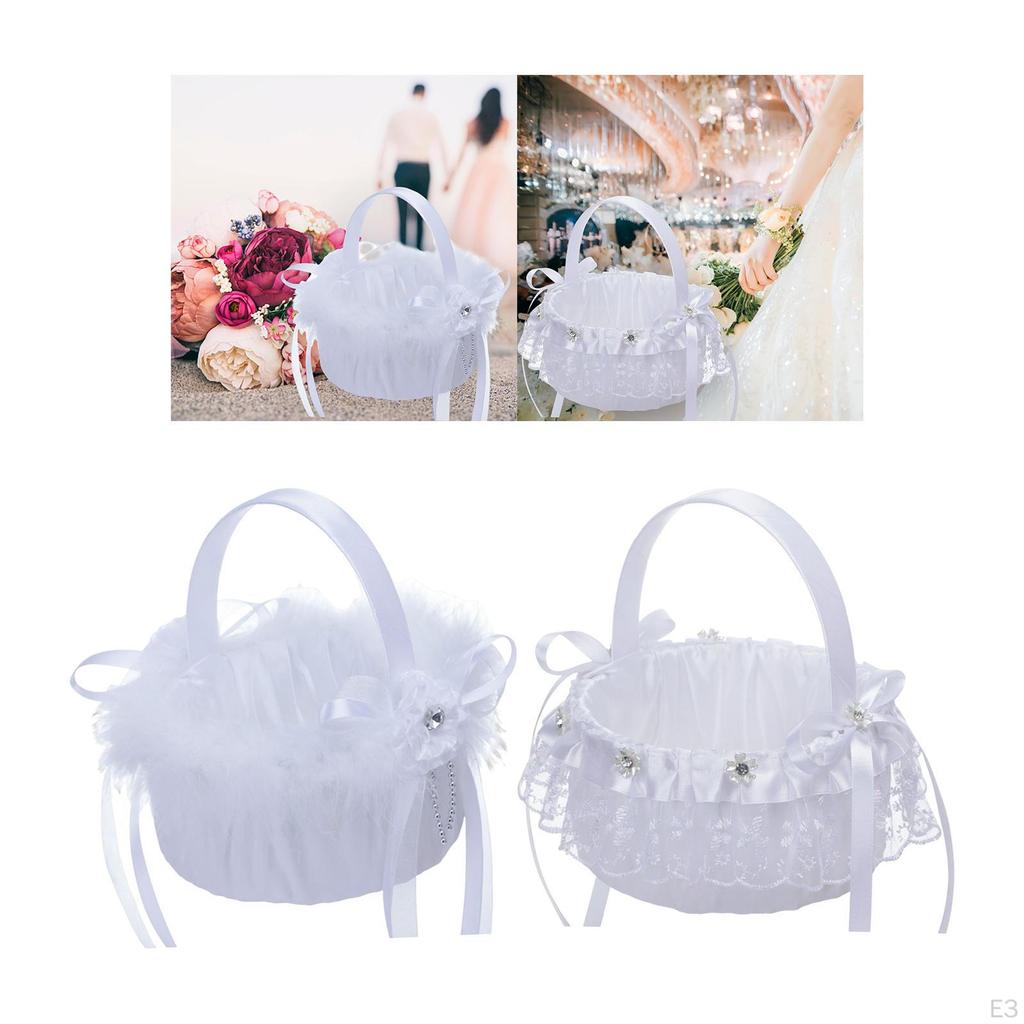 Flower Girl Baskets Decor Multipurpose Romantic Accs Background Props for Wedding