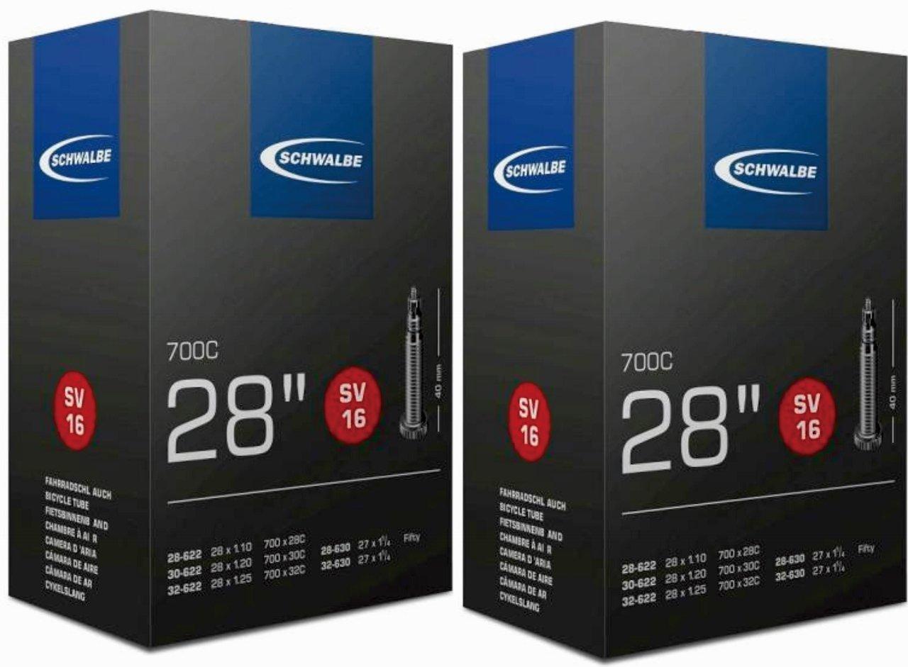 

Set of 2 SCHWALBE 700x28/32C Tubes with Presta Valves, 16SV (Parallel Import)
