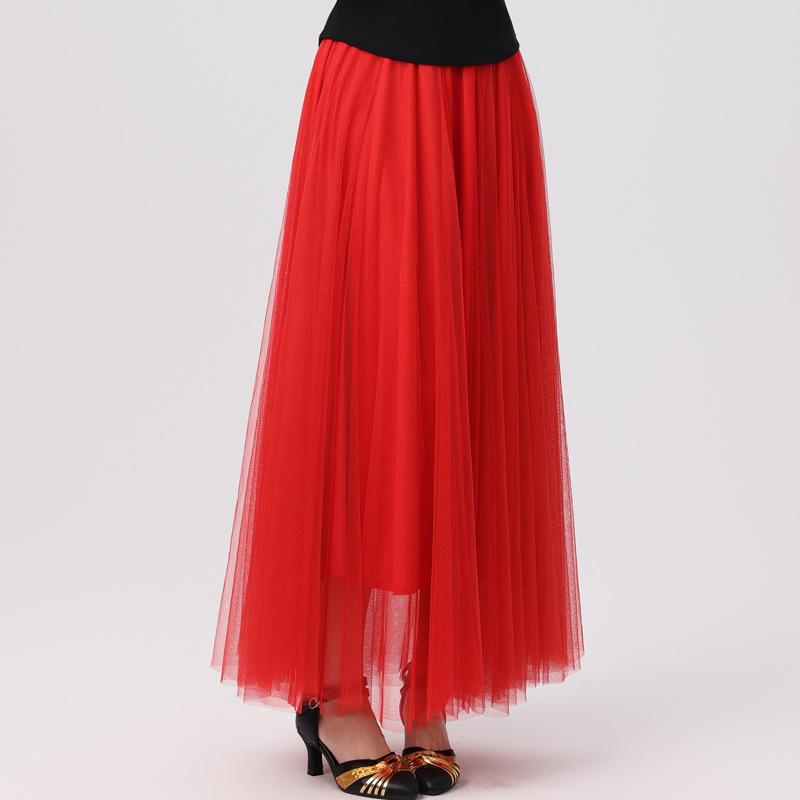 

Комплект юбки для бальных танцев с длинным рукавом из сетки для женщин среднего и пожилого возраста на весну-лето L [45-50 kg]