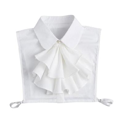 Stylish Removable Shirt Collar Elegant Ruffled Front Half Blouse Layering Faux Collar Insert for Men and Womens Outfit