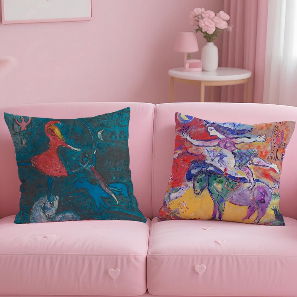 Popular M-MMarc Chagall Cushion Cover Comfortable Reversible Pillow Cover Ideal for Car Sofa Bedroom & Beyond
