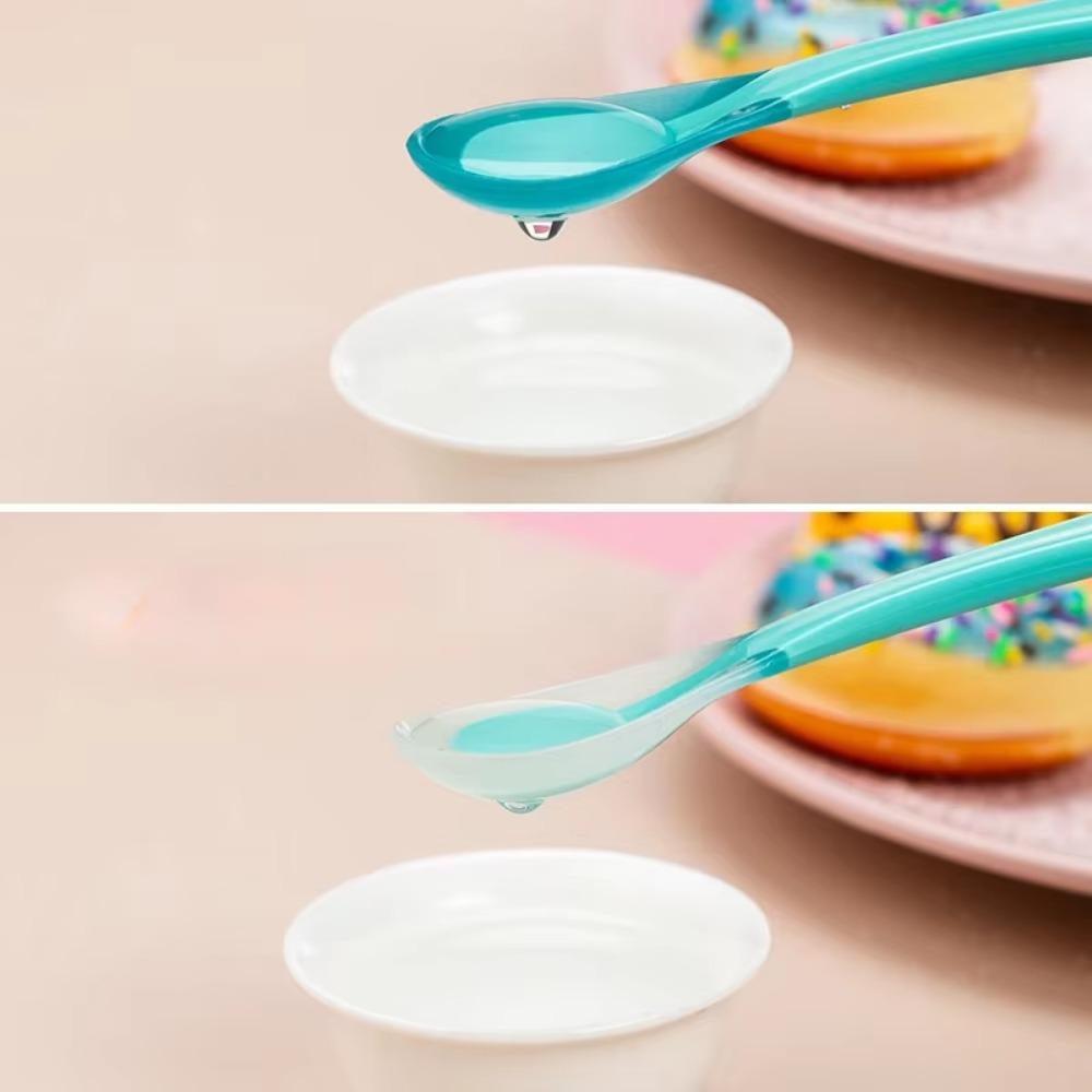 Silicone Change Color Temperature Sensing Baby Soft Feeding Spoon Toddler Tableware BPA Free Babies Accessories Feeding Tools