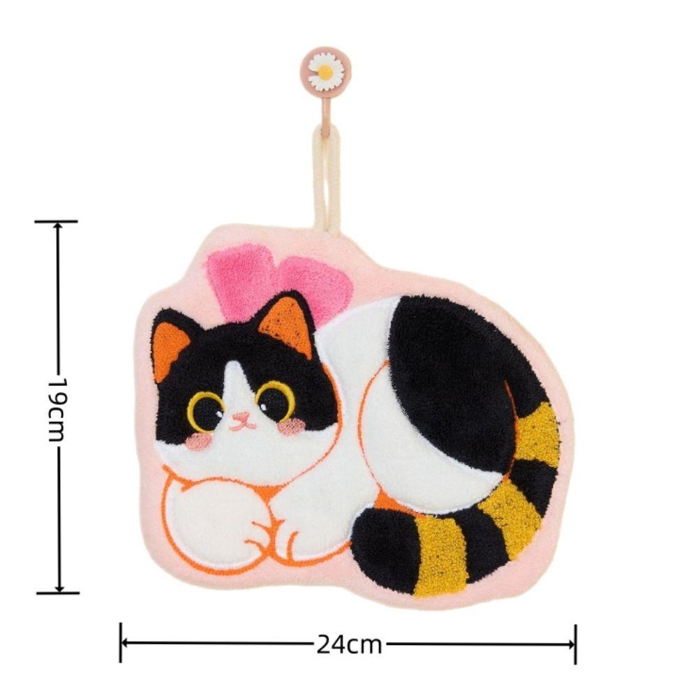 Cute Cat Hand Towel Coral Fleece Bathroom Kerchief High Quality Washcloth