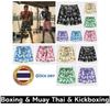 Shorts de Treino de Boxe Muay Thai Kickboxing Preto Branco Estrela Estampa Secagem Rápida Arte Marcial Lutador Unissex Homens Mulheres Criança Luta Fitness Esporte Academia Treino