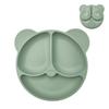 Baby Safe Silicone Dining Plate Suction Cartoon Children Dishes Feeding Toddler Training Tableware Retro Kids Smile Face Bowl