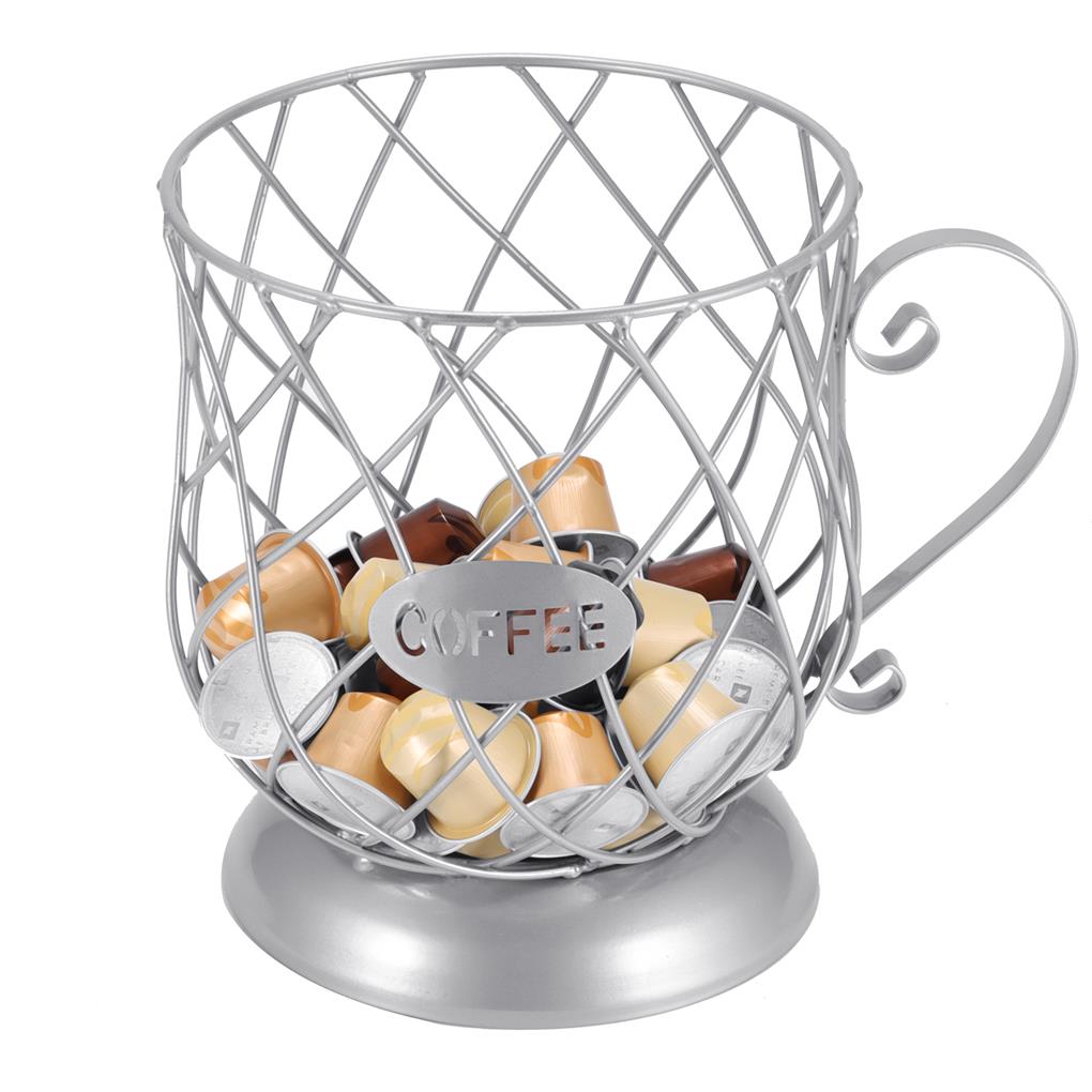 Coffee Pod Vegetable Mesh Holder Universal Cup Shaped Storage Basket Sturdy Large Capacity Steel Container Home Cafe