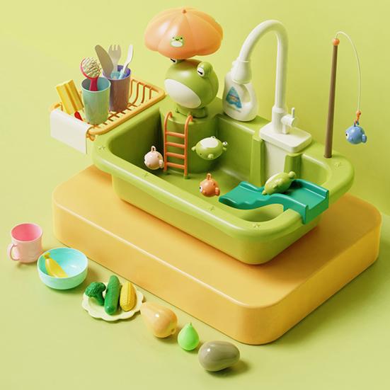 1 Set Dishwasher Degrees Toys Rich Accessories 90 Cartoon Rotating Faucet Circulation Fun Water Hands-on Ability