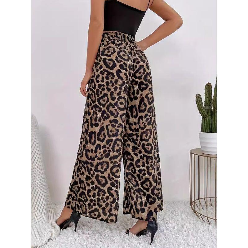 Leopard Print High Printed Wide Leg Pants Leopard Print Print High Waist Loose Pants