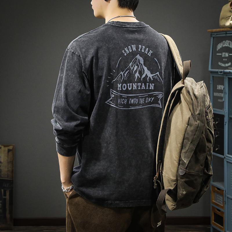 

Американский ретро-свитер с принтом тай-дай для мужчин, осенняя модная брендовая футболка с длинными рукавами, свободный хлопковый топ 4XL чёрный