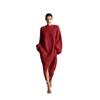 AA Europe and America 2026 autumn and winter new round neck loose split temperament women's clothing medium and long dress