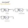 Titanium Anti-Blue Light Glasses, Fashionable Academic Style, Metal Frames, Flat Lenses, Myopia Compatible - Model 2402.