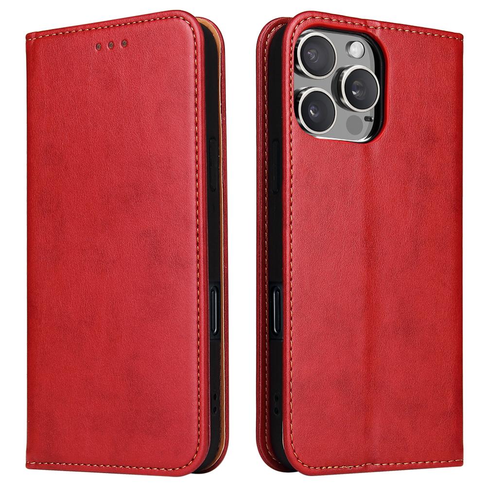 

FIERRE SHANN Чехол для iPhone 16 Pro Max из ПУ кожи, откидной, с подставкой и кошельком, чехол для телефона Red