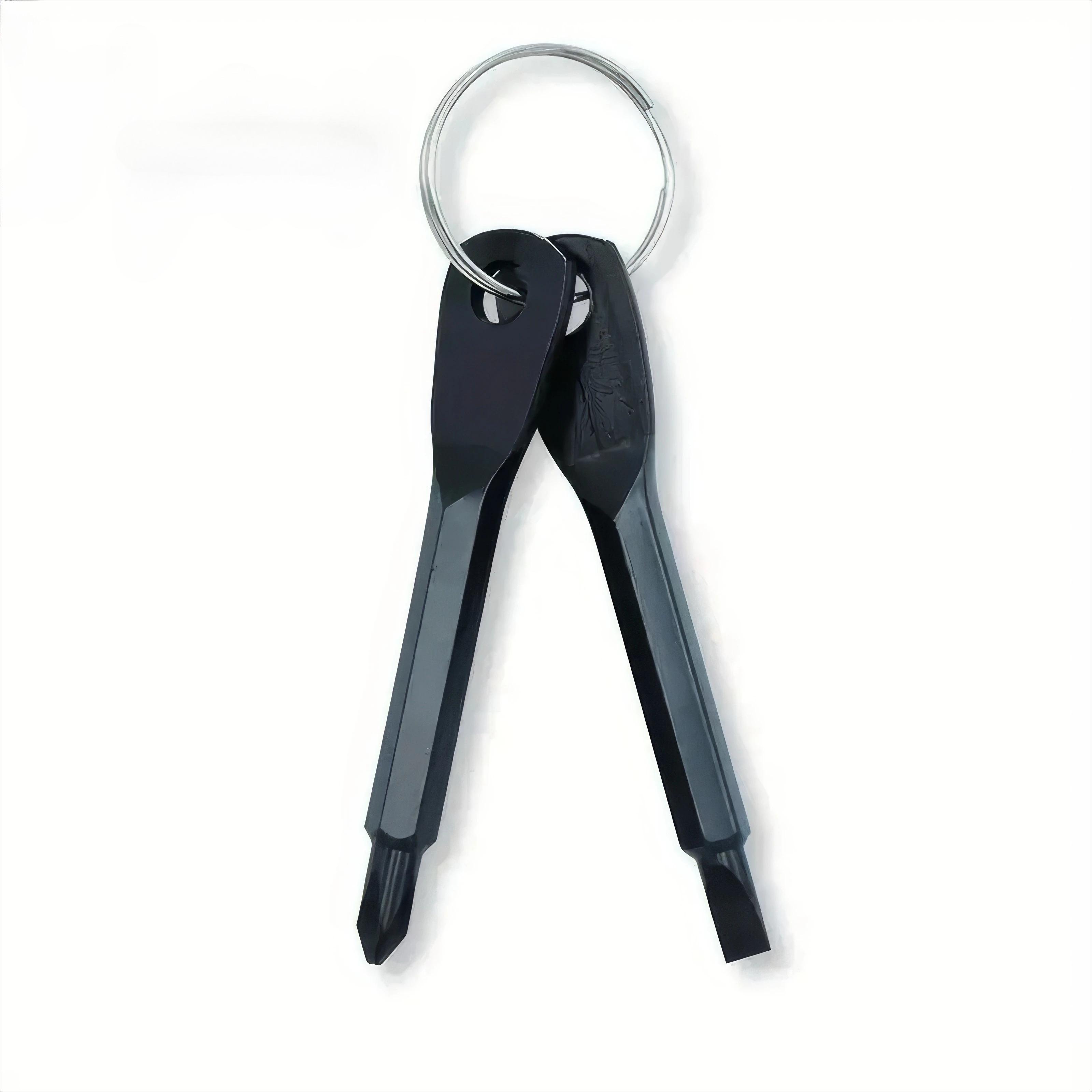 

1 Keychain Screwdrivers in Black/silver, Portable Keychain Repair Tool, Suitable for Outdoor Camping Accessories