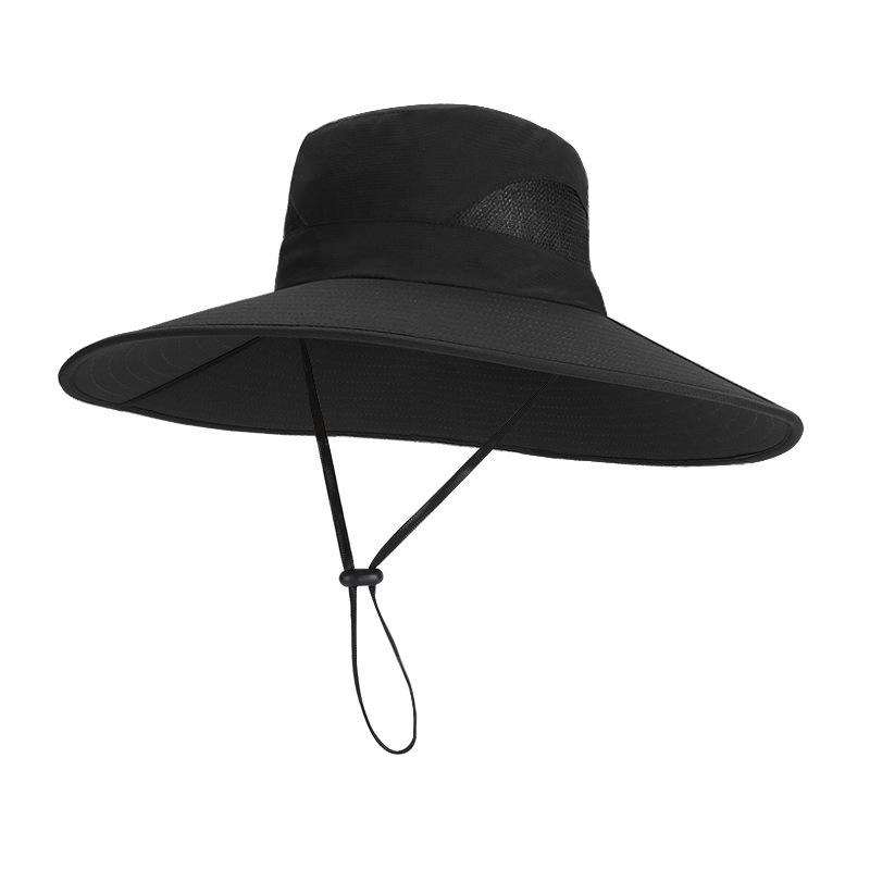 Summer Outdoor Breathable Versatile Visor Travel Camping Big Eaves Bucket Hat Men and Women Fishing Mountaineering Sun Protection Hat