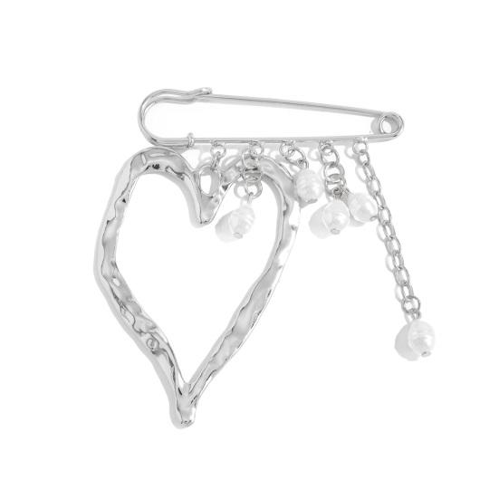 Yousheng Women Brooch Pin Tassel Jeans Anklet Jewelry Elegant Faux Pearl Accessory Chain Tassel Pin for Jeans Jackets Coats Sweaters