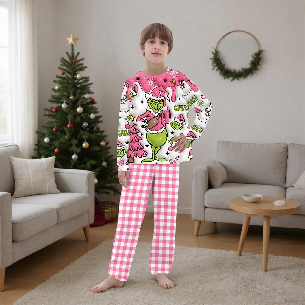 Christmas Prints Family Matching Long Sleeve Tops+Pants Set Family Matching Sets