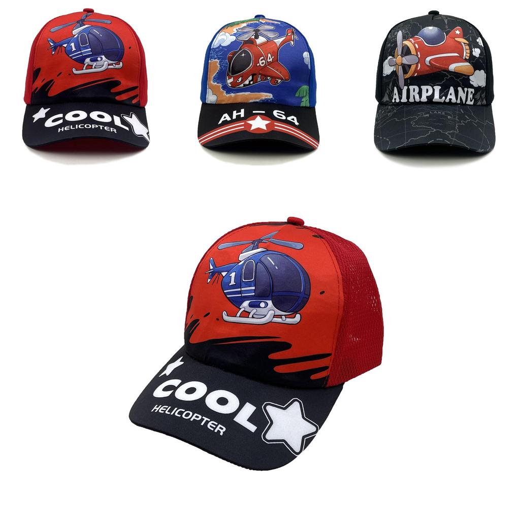 Airplane And Tank Cartoon Prints Baseball Cap With Uv Protection For Spring Summer Play