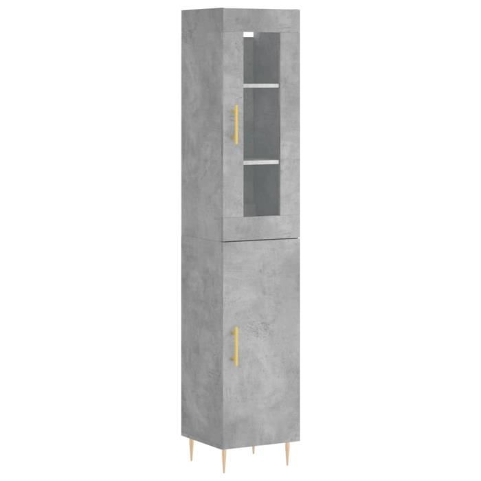 VidaXL Highboard Concrete Grey 34.5x34x180 Cm Engineered Wood 3199165