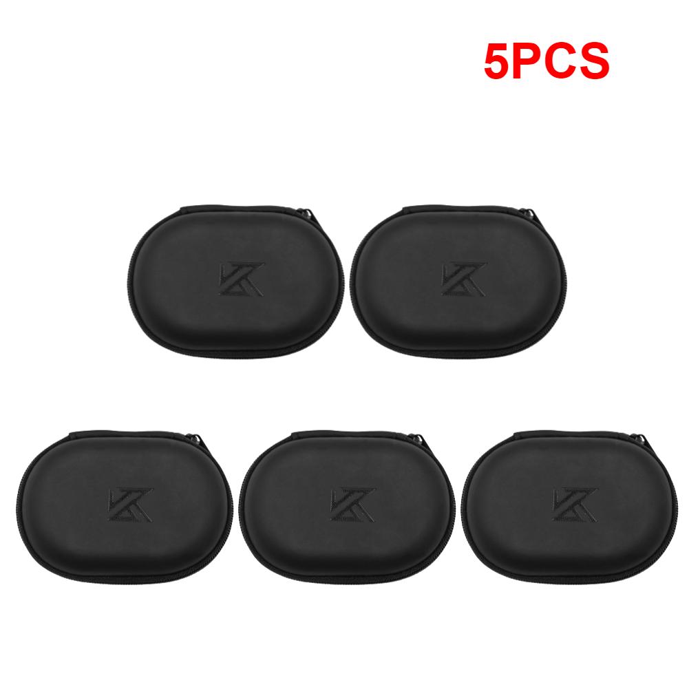 Universal Earphones Case Oval Storage Bag Headphones PU Storage Box Black Portable Hold Storage Box For KZ BA10 AS10 ES4