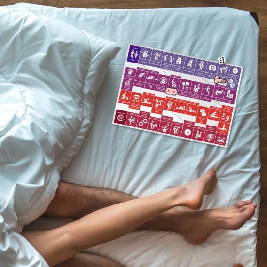 Couples Intimacy Board Game 43 Tasks Adults Couples Interactive Dice Game Girlfriend Boyfriend Wedding Anniversary Valentine's Day Gift