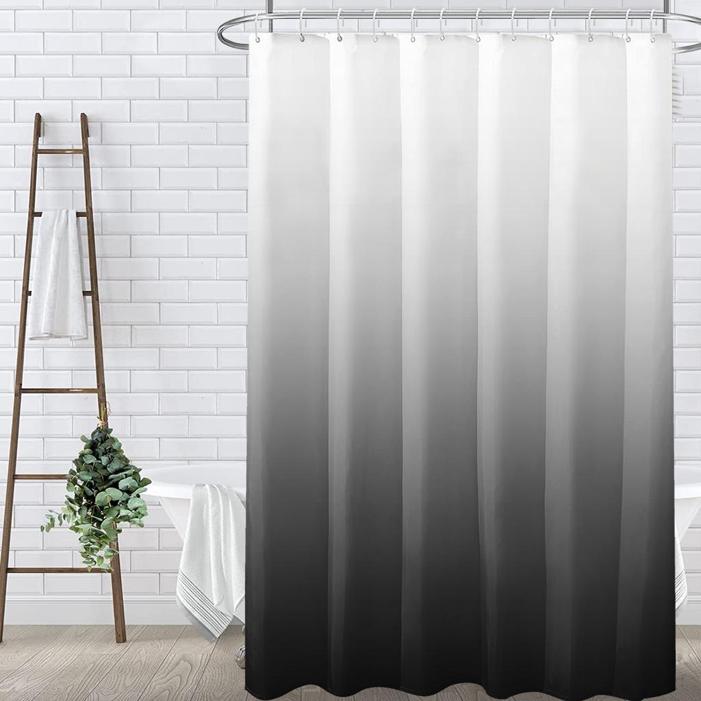 Platzsparender Duschvorhang Mit Haken Wasserdicht Schimmelresistent Einfach zu Installieren Waschbar Niedliches Schlichtes Design Für Kleines Badezimmer