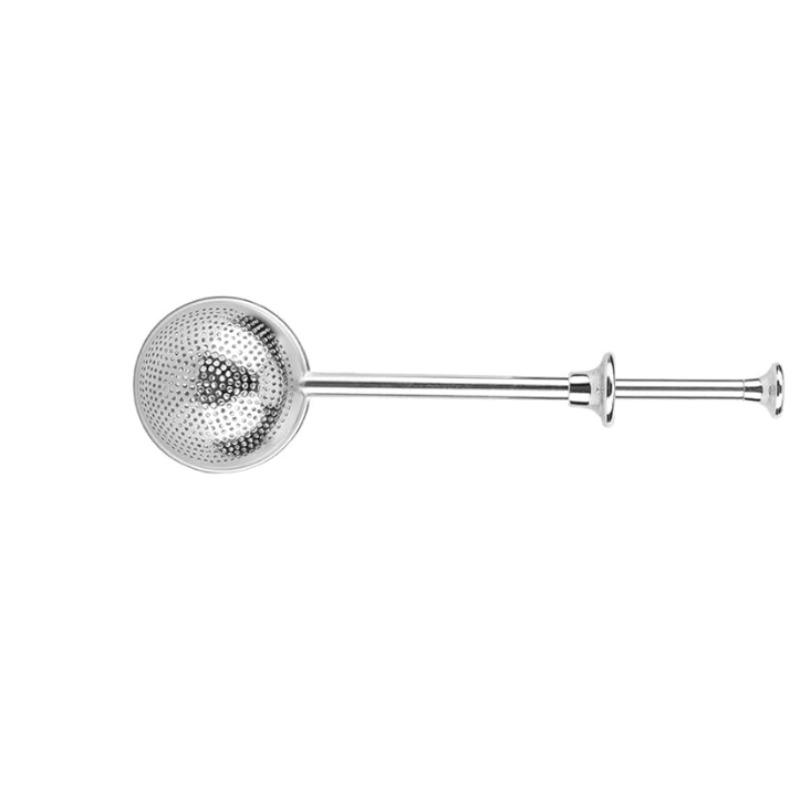 Portable and Convenient 304 Stainless Steel Filter Tea Ball Pressure Tea Brewing Device with Telescopic Home Drinking Function