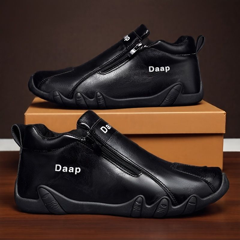 

Autumn Men s Casual Shoes Niche Leather Shoes Soft Soled Comfortable Sports Shoes Outdoor Lightweight Anti Slip Walking Shoe 45 чорний