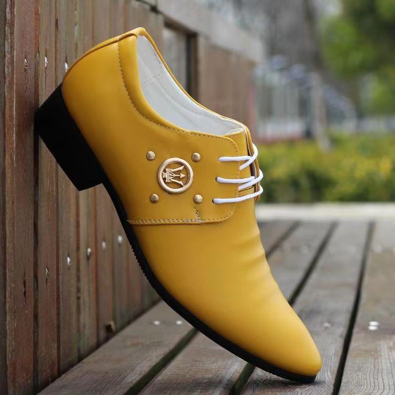 Moda Lujo Hombres Zapatos de Vestir Coloridos Zapatos de Cuero PU Moda Masculina Zapatos Italianos de Negocios Sapato Social Masculino Zapatos De Hombre
