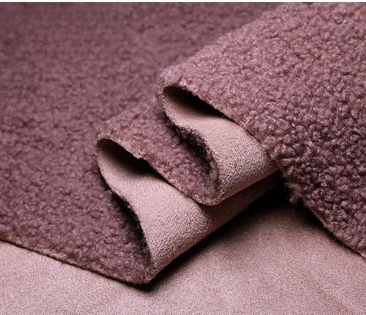 Suede Velvet Composite Lamb Wool Fabric Winter Thickening Warm for Diy Sewing Clothing  Wholesale Cloth