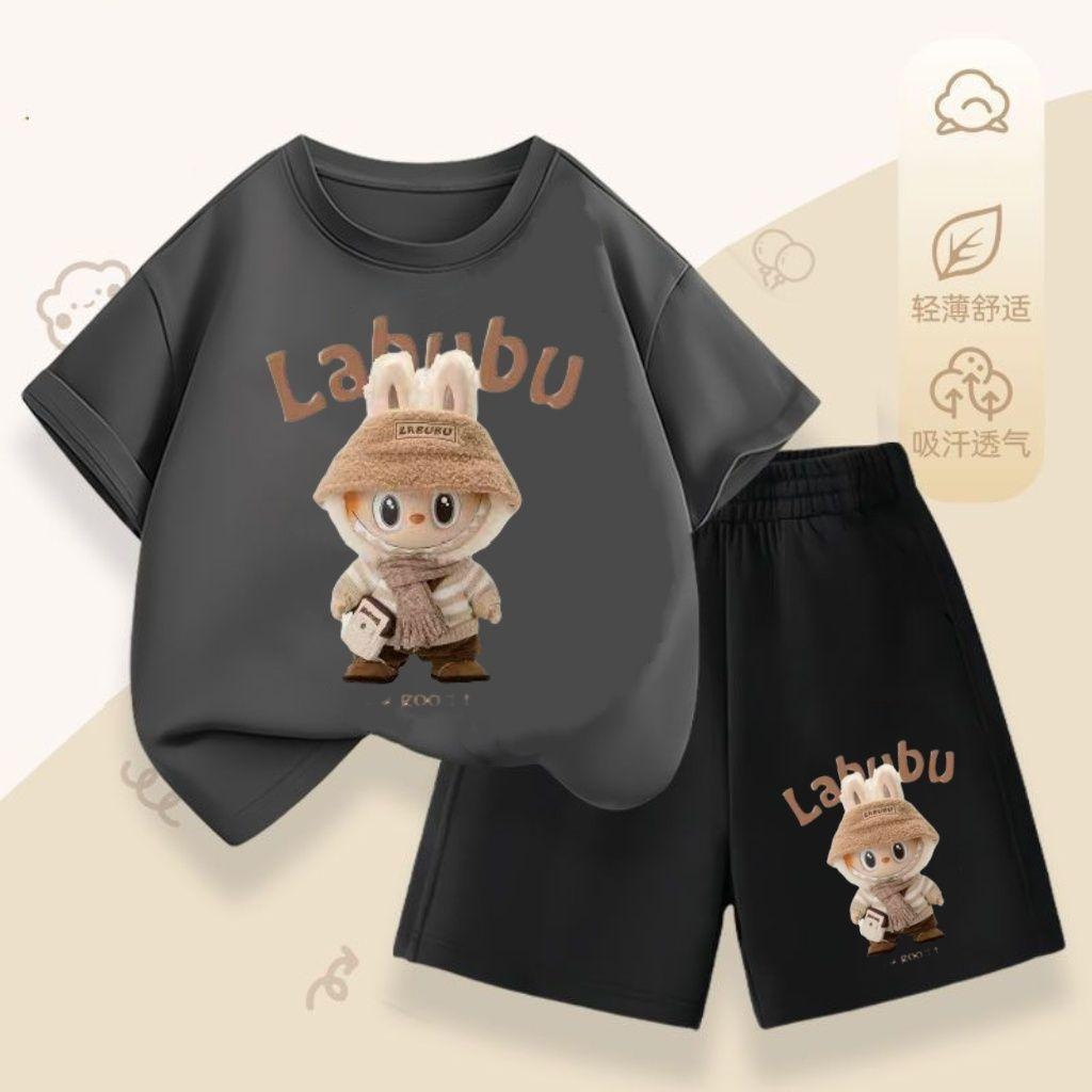 

Милый комплект футболок с коротким рукавом для мальчиков и девочек, летний детский повседневный комплект 110