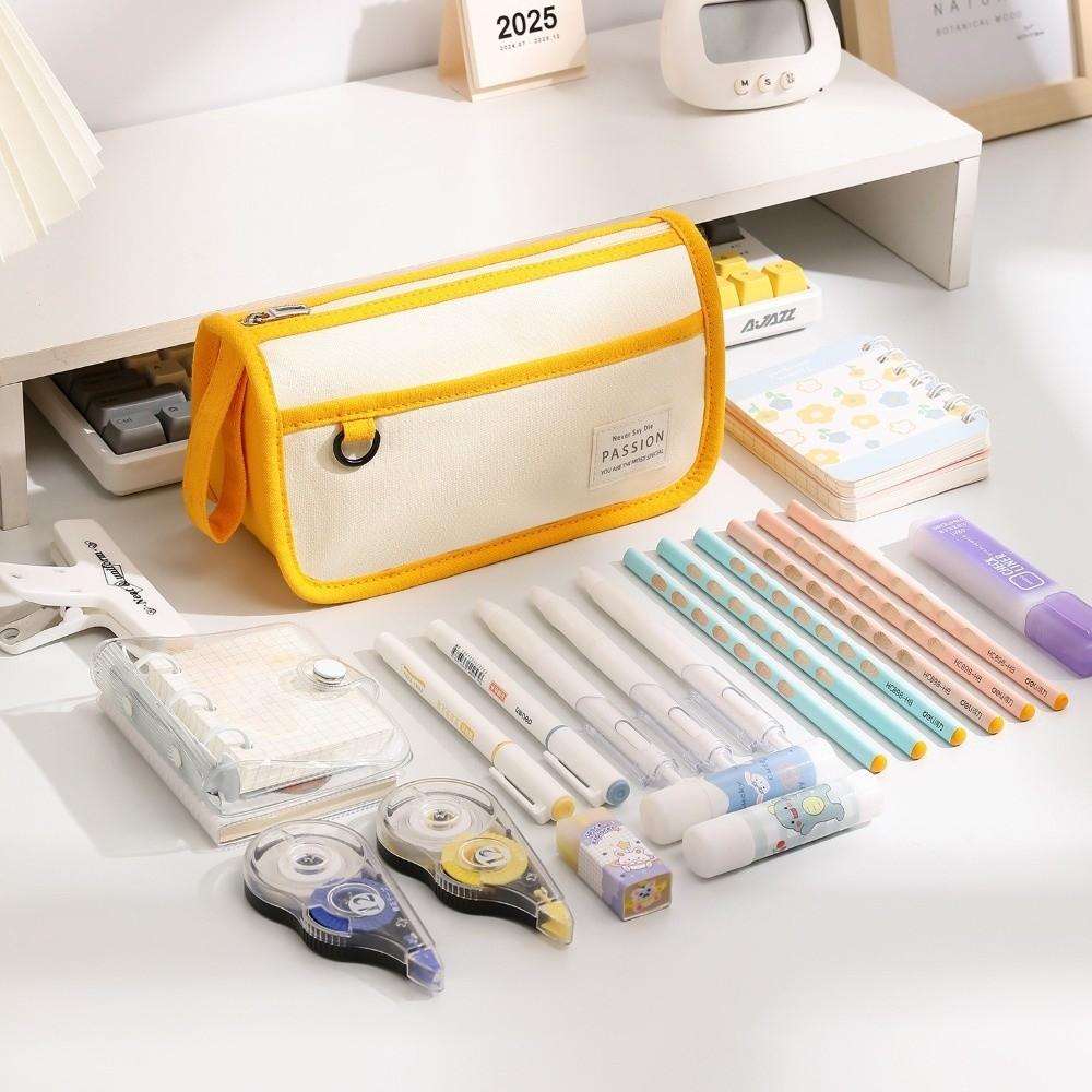 Korean Style Pen Bag Simple Design Flap School Bag New Pencil Case  Student Use School Supplies