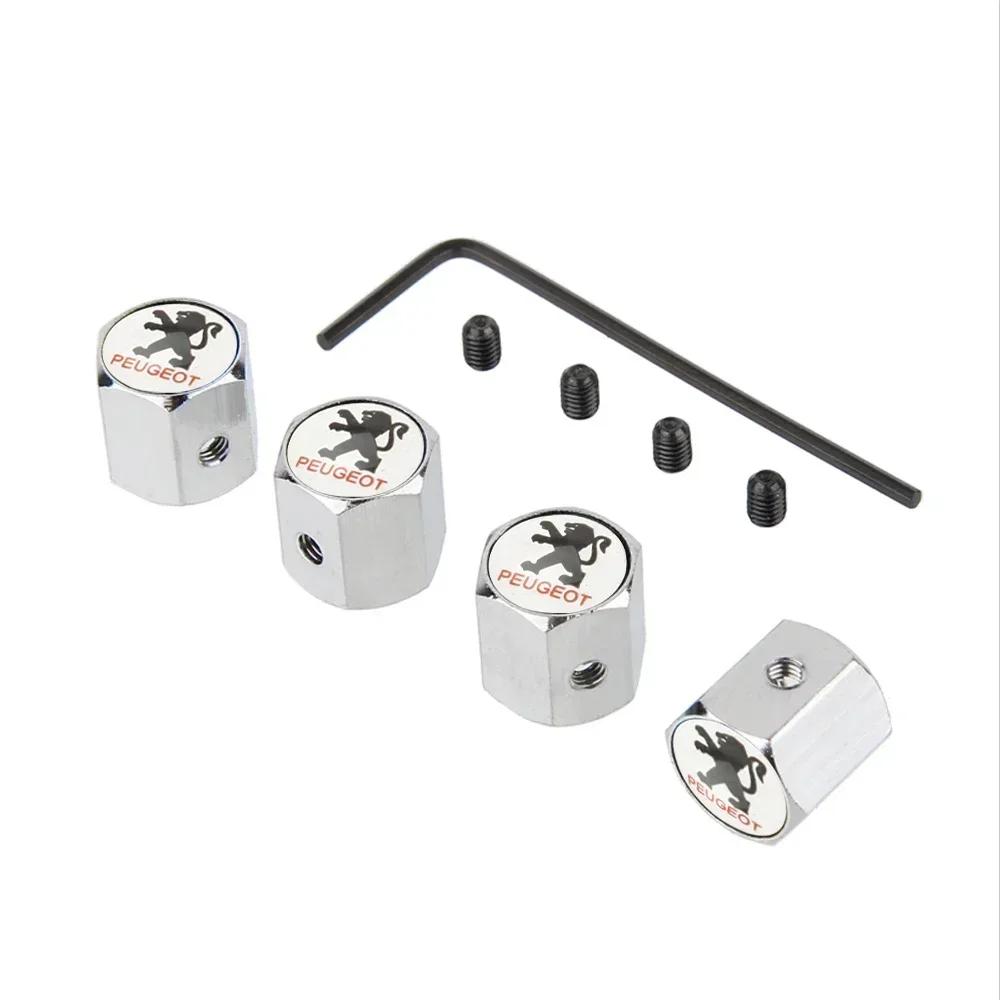 Anti-theft Car Wheel Tire Stem Valve Caps for Peugeot 407 206 107 307 308 406 408 208 301 3008 2008 208XS 208GTi Exterior
