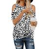 Elegante T-shirt da Donna con Stampa Leopardata e Design Cold Shoulder Perfetta per l'Estate