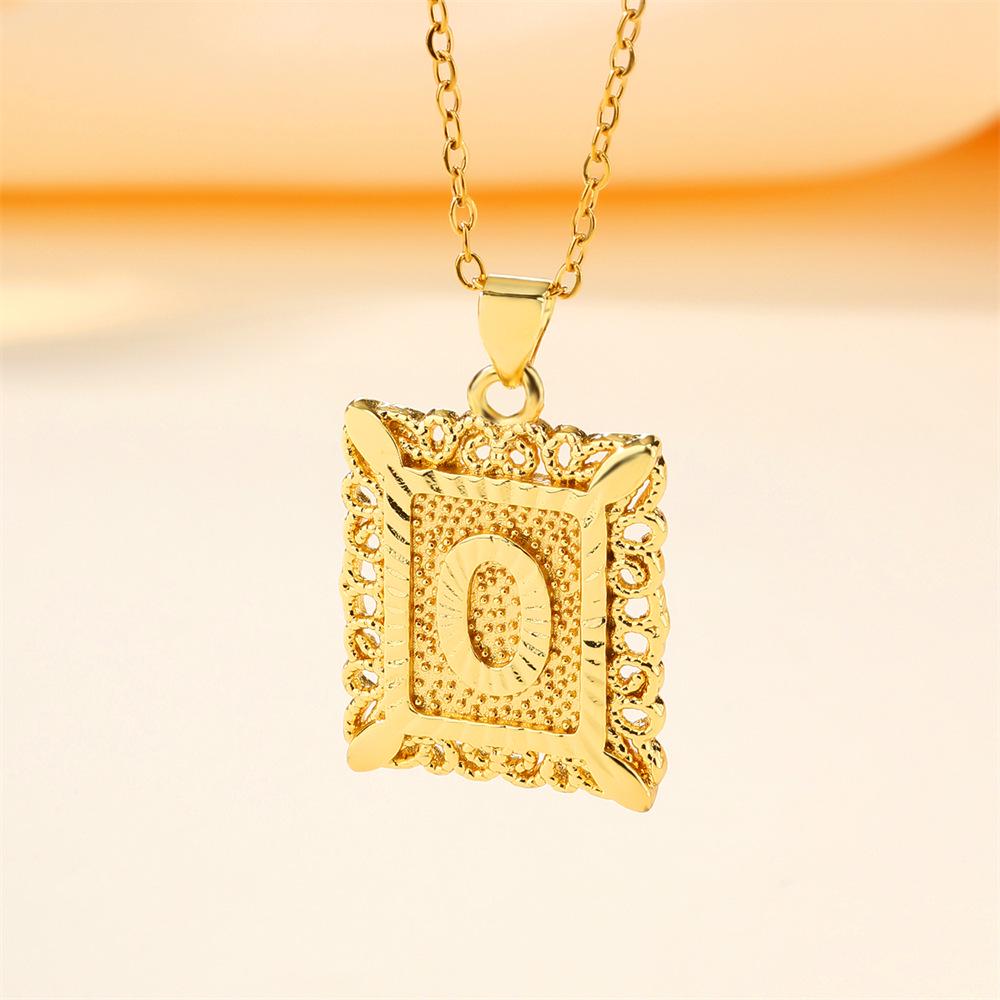 26-Letter Stainless Steel Necklace with Copper Pendant - European & American Fashion for Men