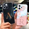 For Oppo Reno 14F CPH2743 Case For Oppo Reno14 F Cover Transparent Luxury A-Z Letters Fashion Flowers Crown Soft Bumper Casing